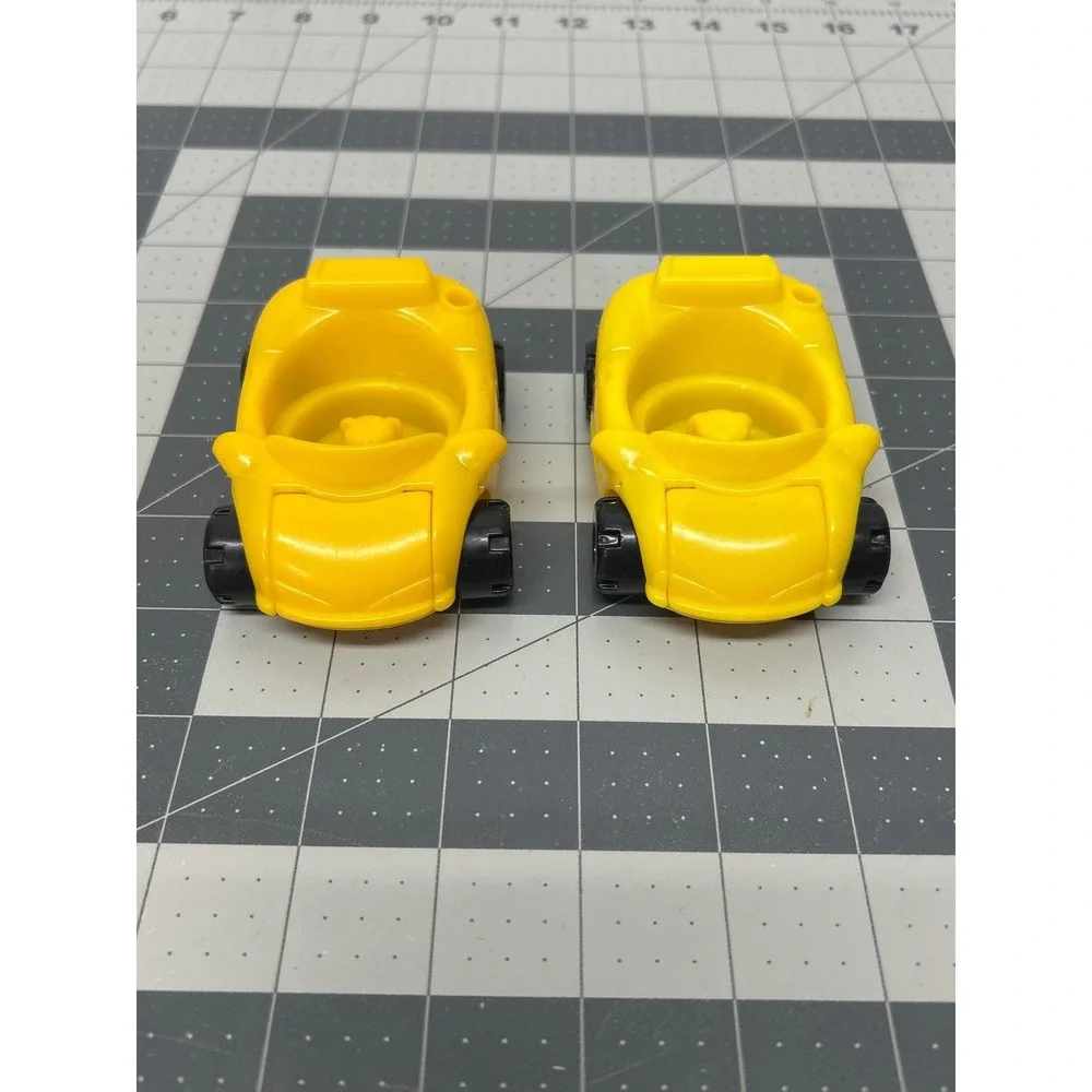 Vtg Fisher Price Chunky Cars 2 Yellow Engine Hood Lifts Sticker Little People